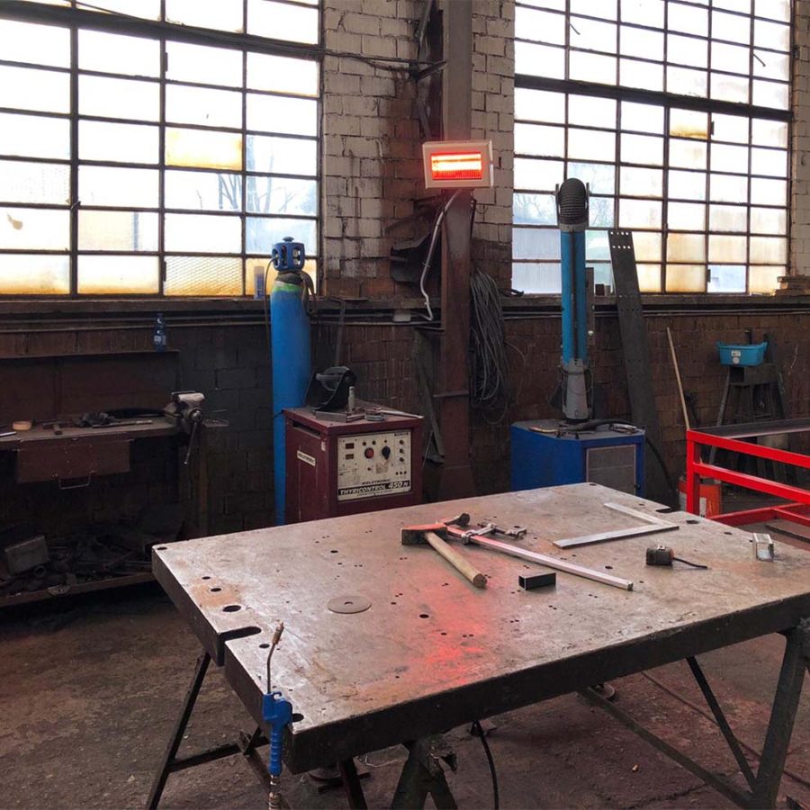 Riscaldamento ecologico ad irraggiamento per officine e laboratori artigiani